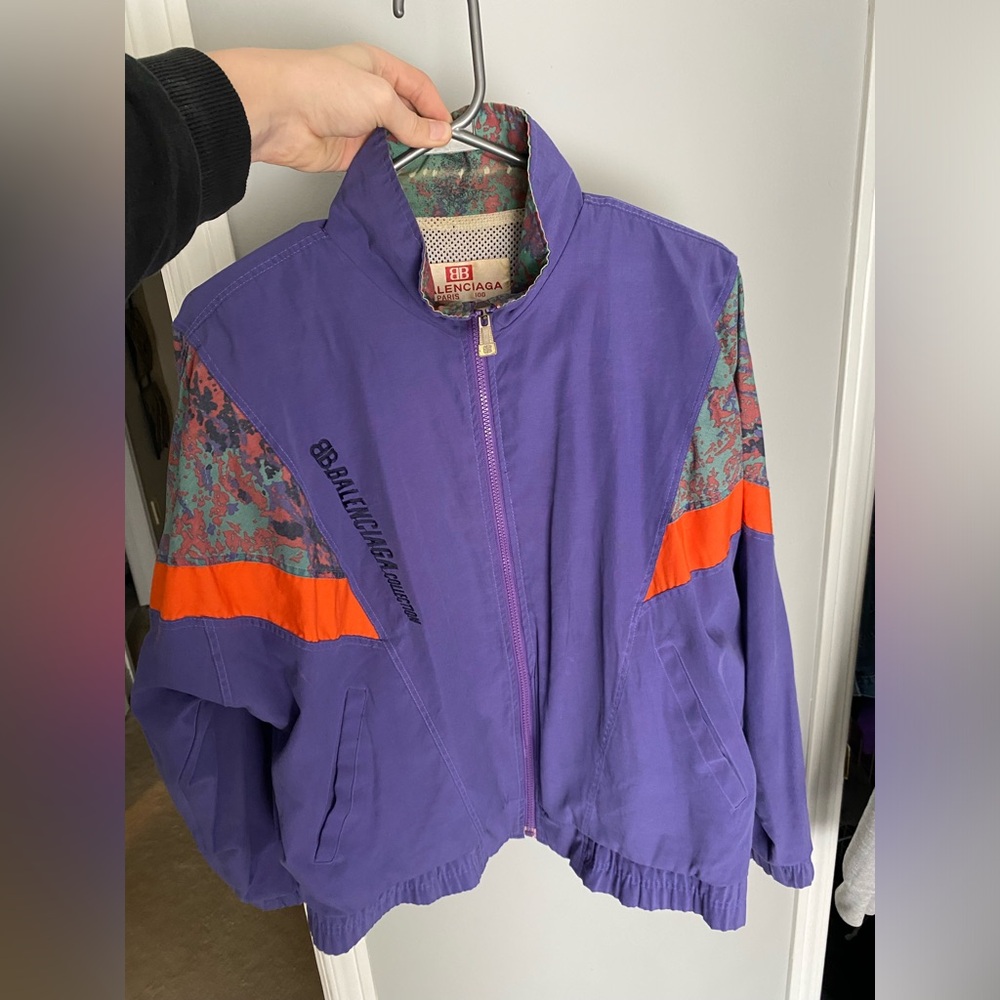 Balenciaga Purple and Orange Bomber Jacket